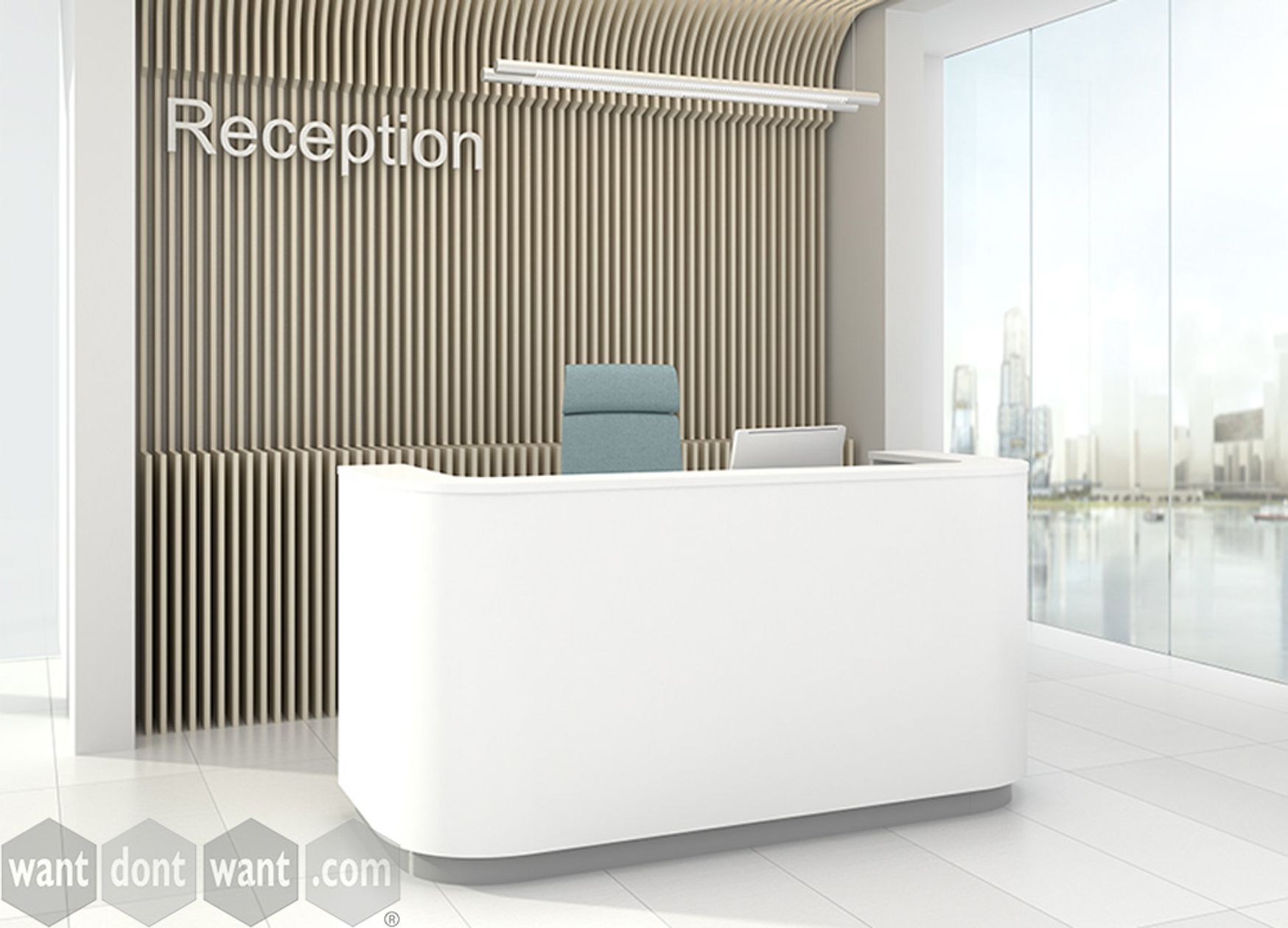 Want Dont : New Office Furniture | Reception | Modern contemporary  design reception desk