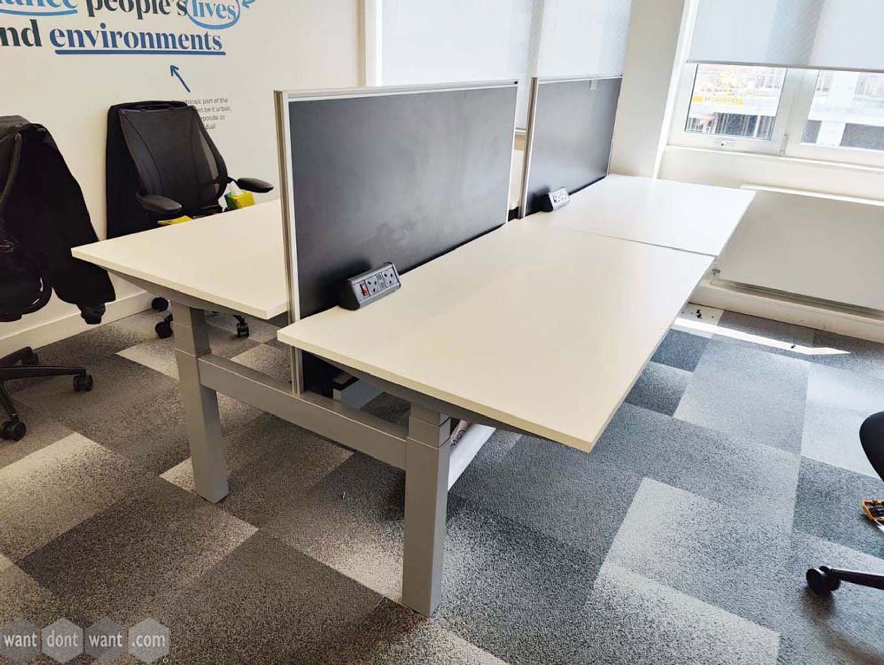 Used 1400mm Electric Sit Stand Bench Desks