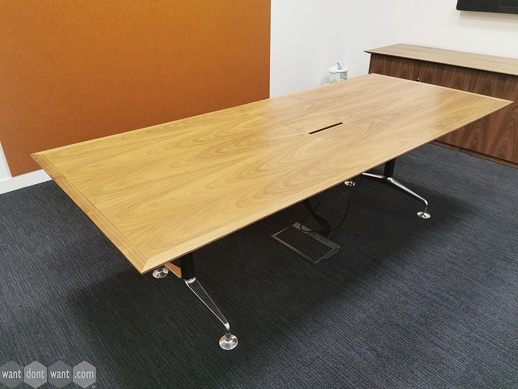 Used 2400mm Meeting Table with Chrome & Black Frame