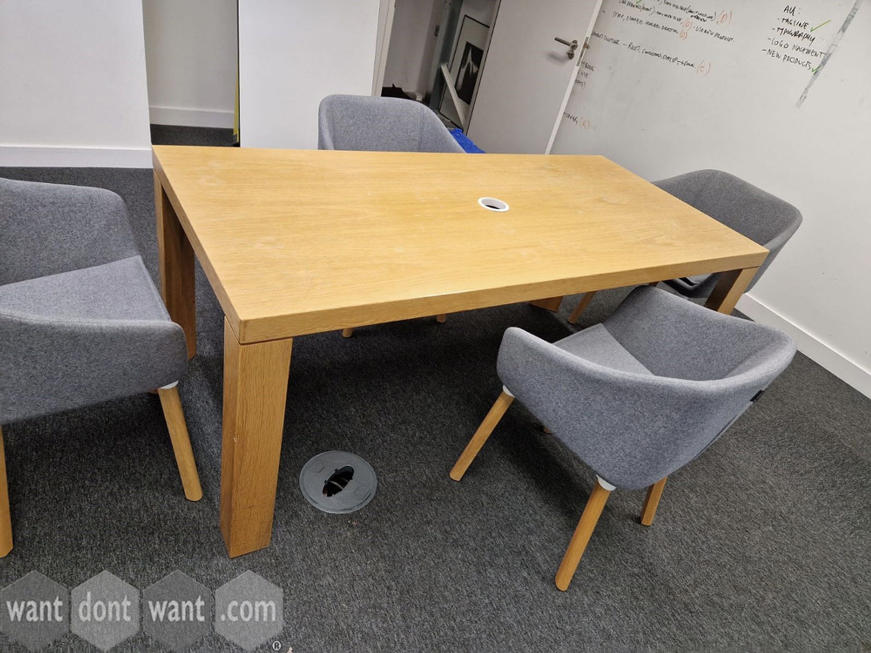 Used 1700mm solid wood meeting table