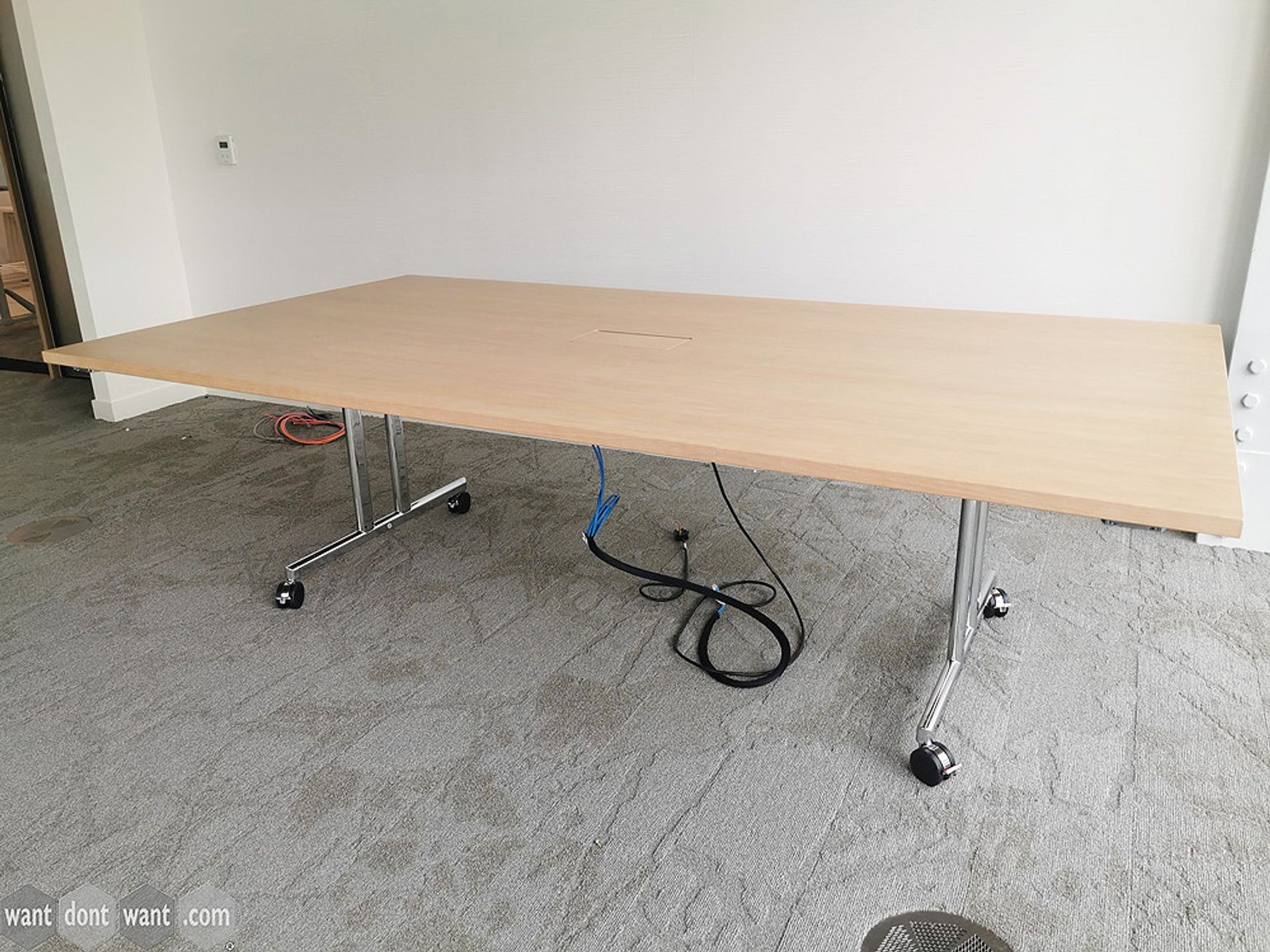 Used Brunner 'Fina' folding meeting tables on castors