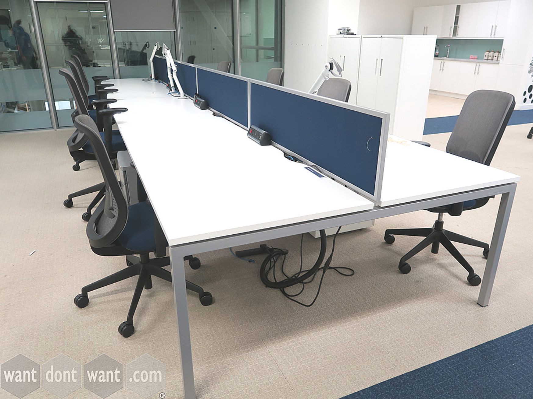 Used 1400mm Fabric Screens for Back to back desks