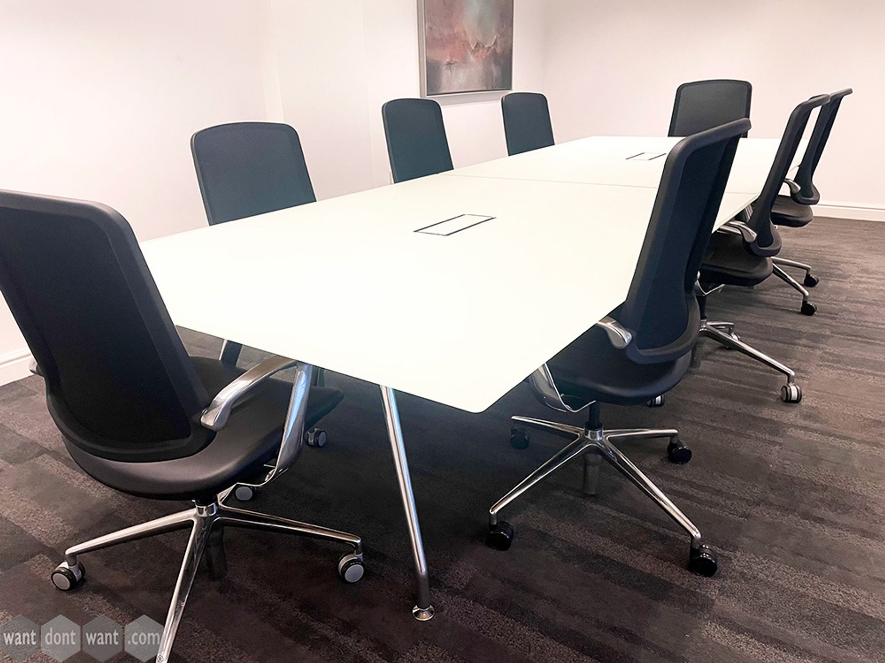 Used 3800mm Frosted Glass-Top Conference Table