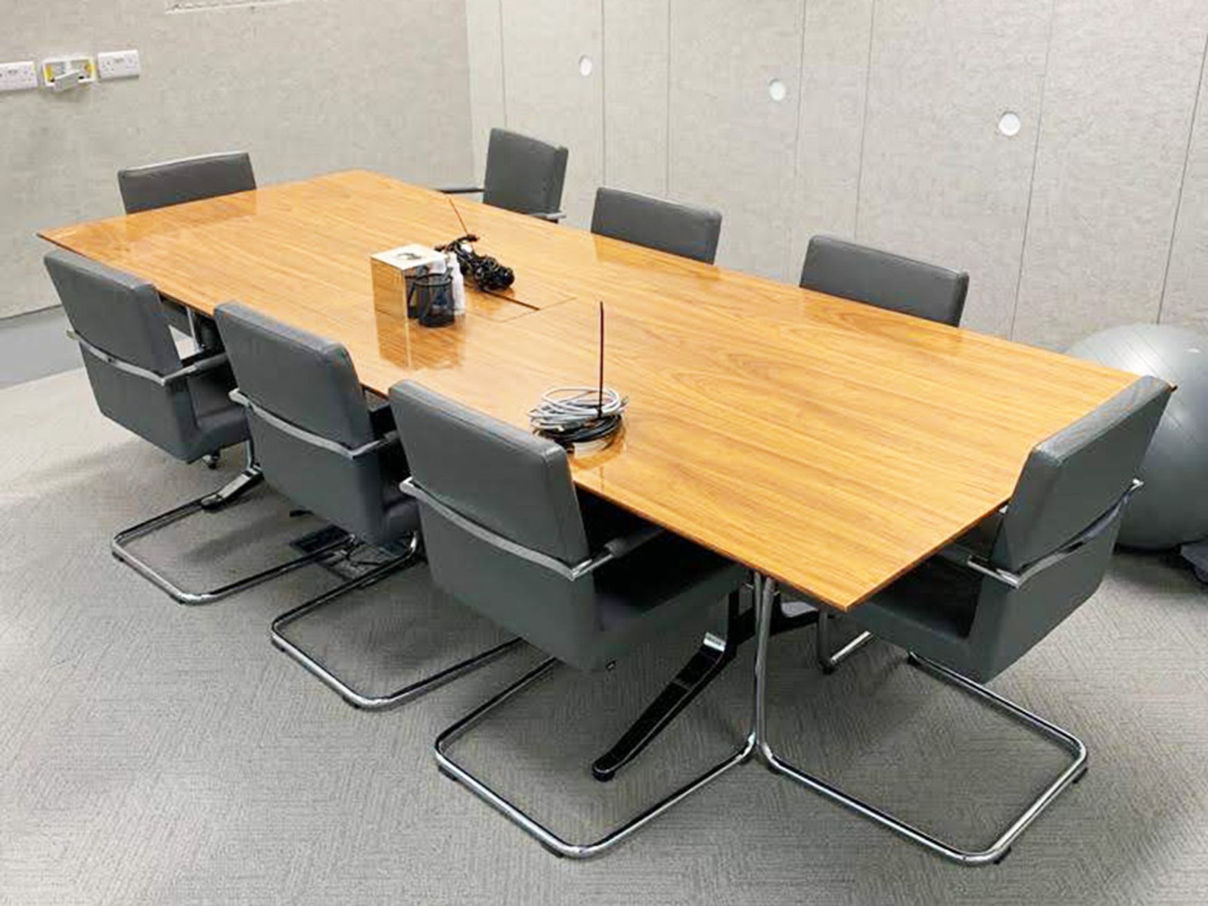 Used 2800mm Boardroom Table with Cable Management - small chip