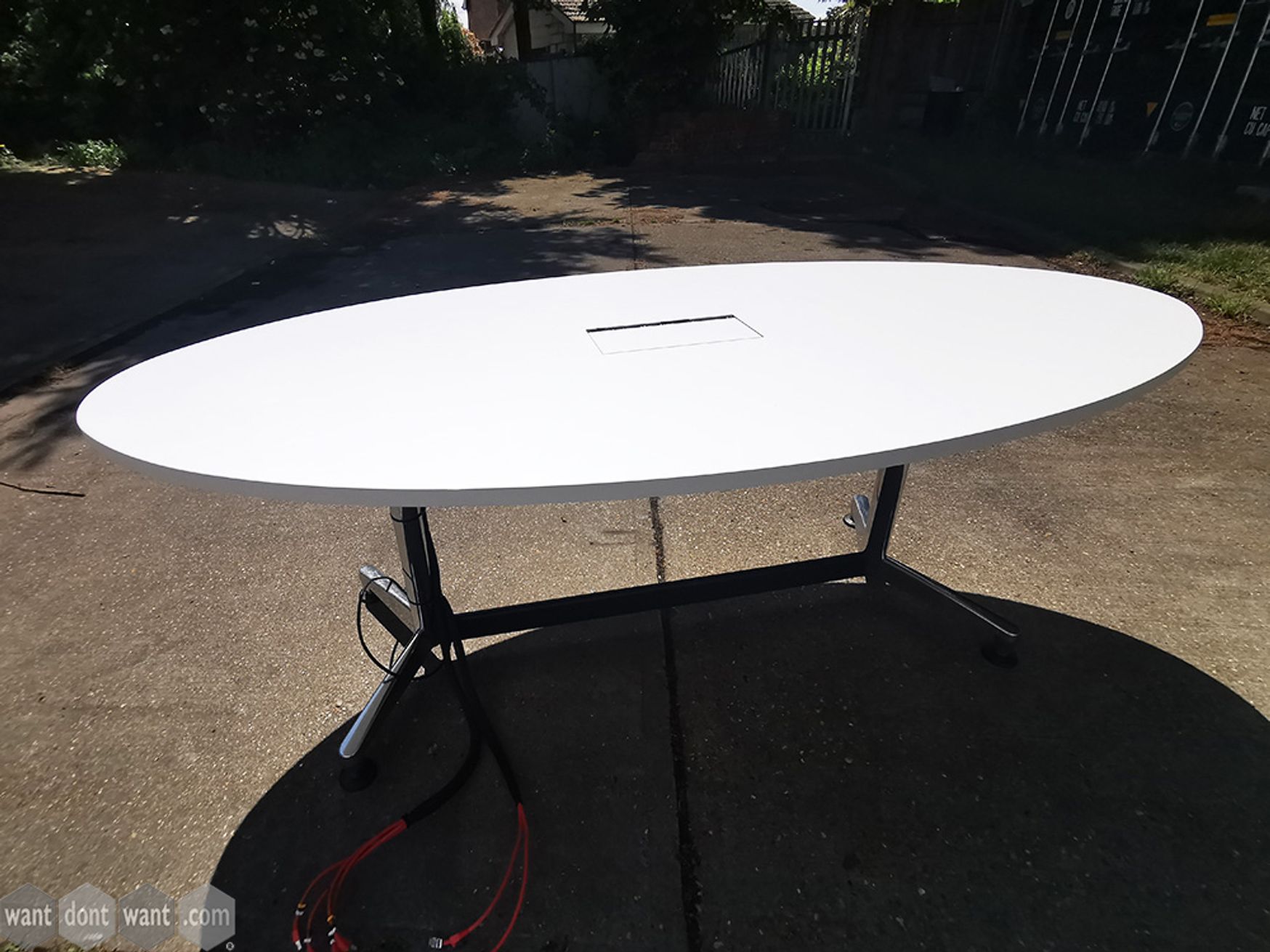 Used 2000mm Oval Meeting Table with Power