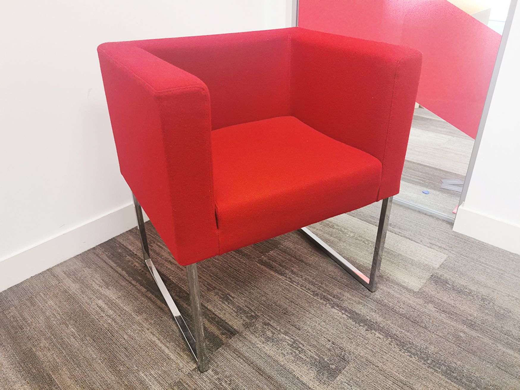 Used Red Fabric Reception Seating