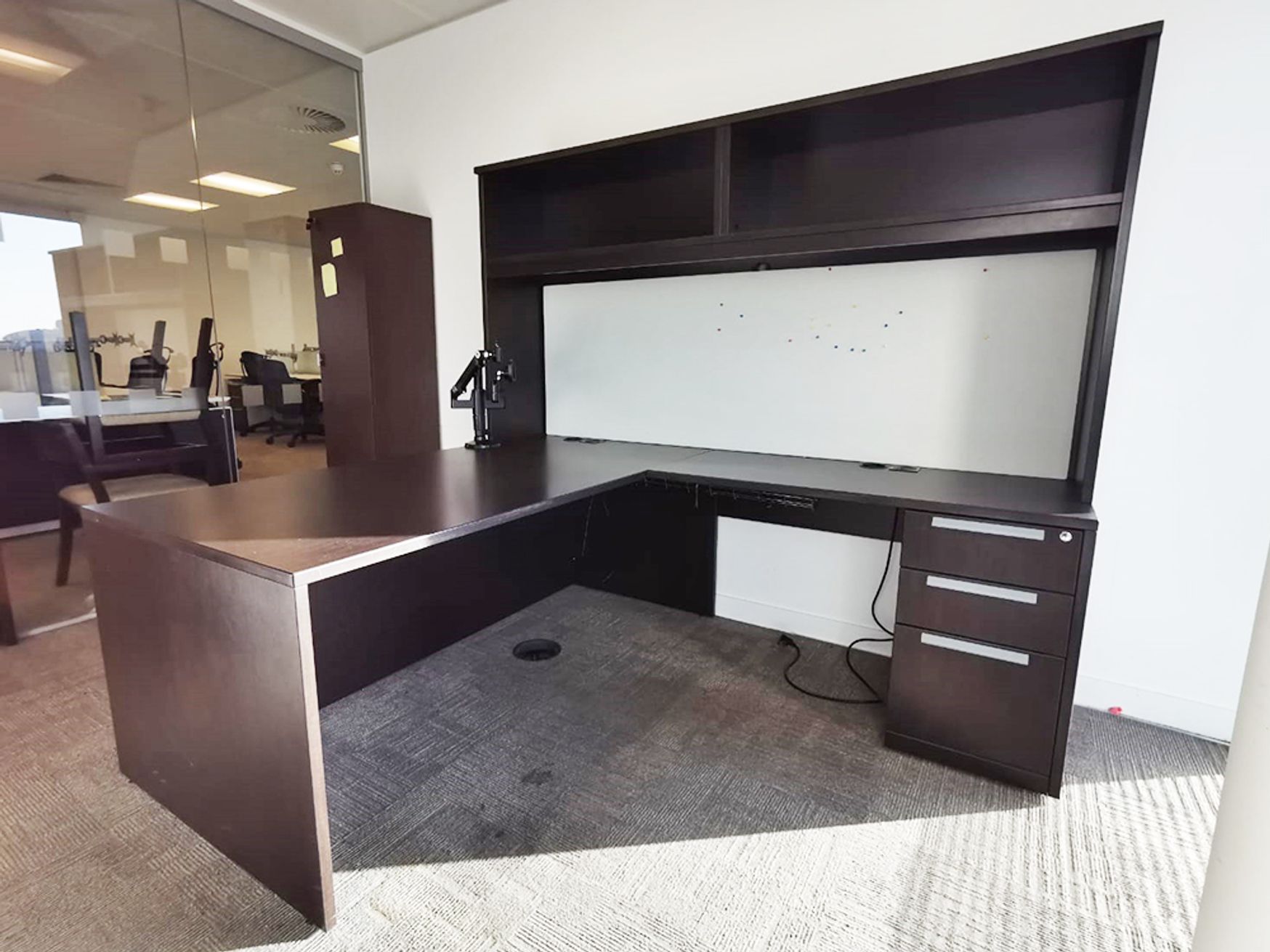 Used 1830mm Executive Teknion Desk with Optional Overhead Storage