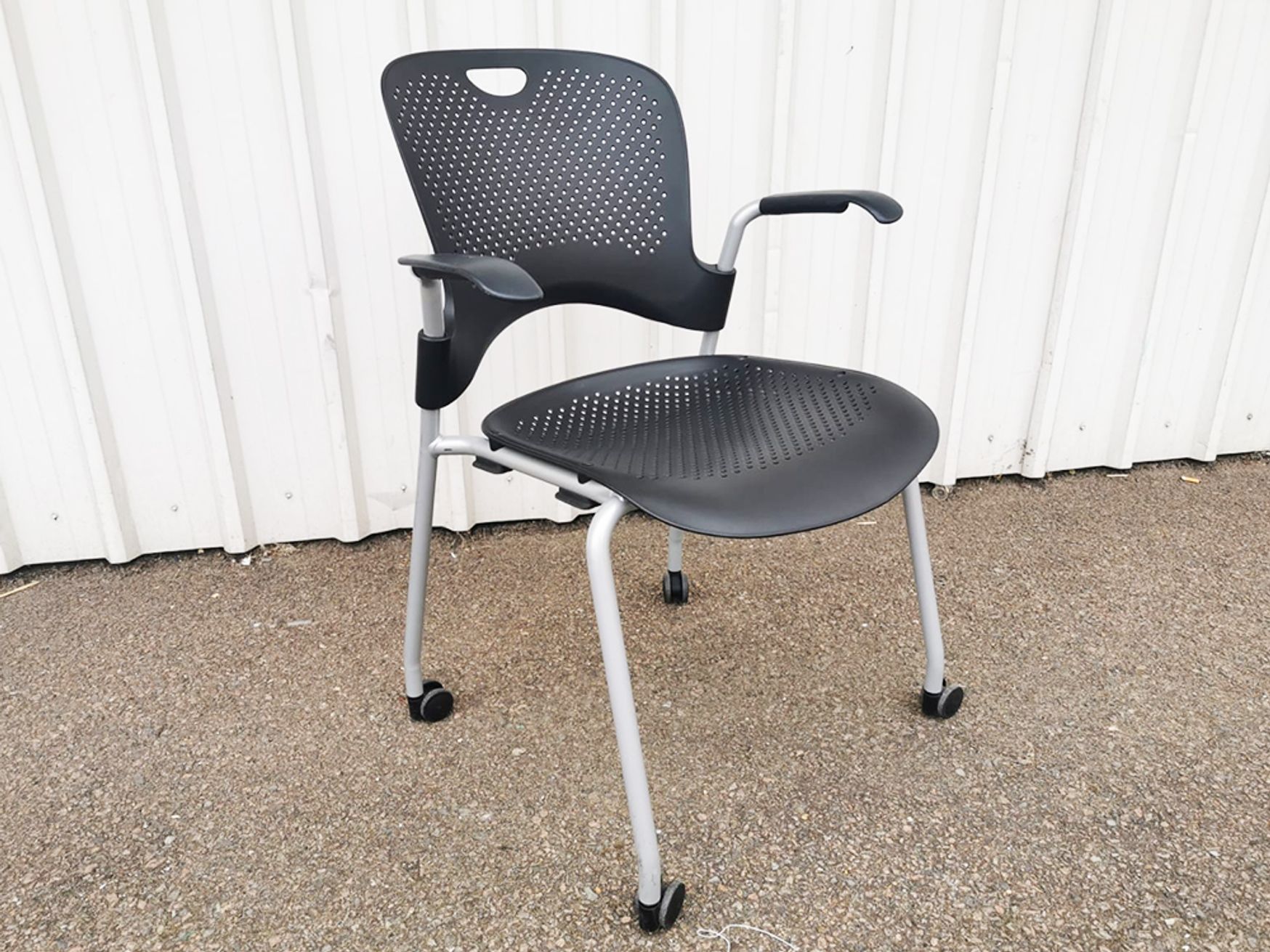 Used Herman Miller Black Caper Chairs with Arms and Wheels