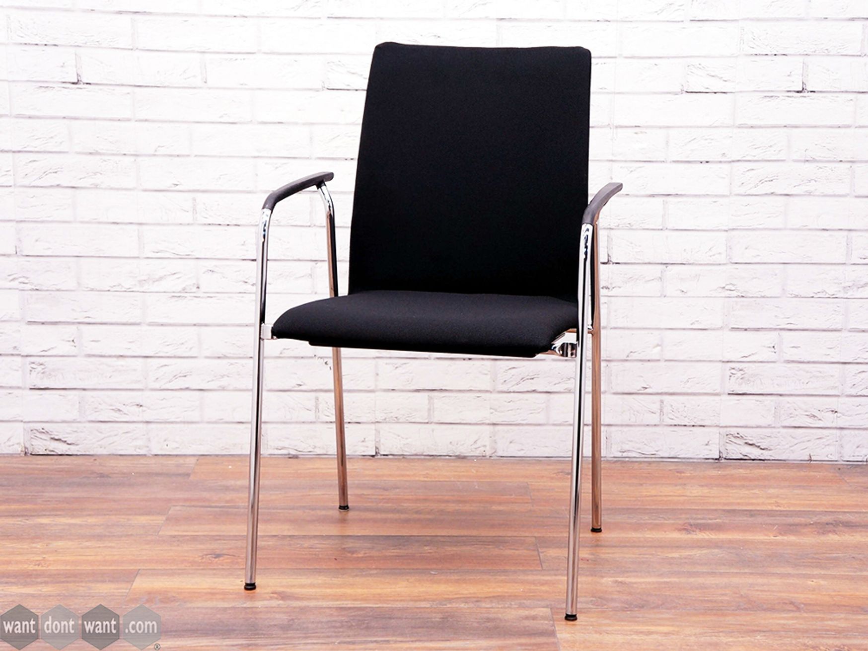 Used Brunner Fox Black Meeting Chairs with Arms
