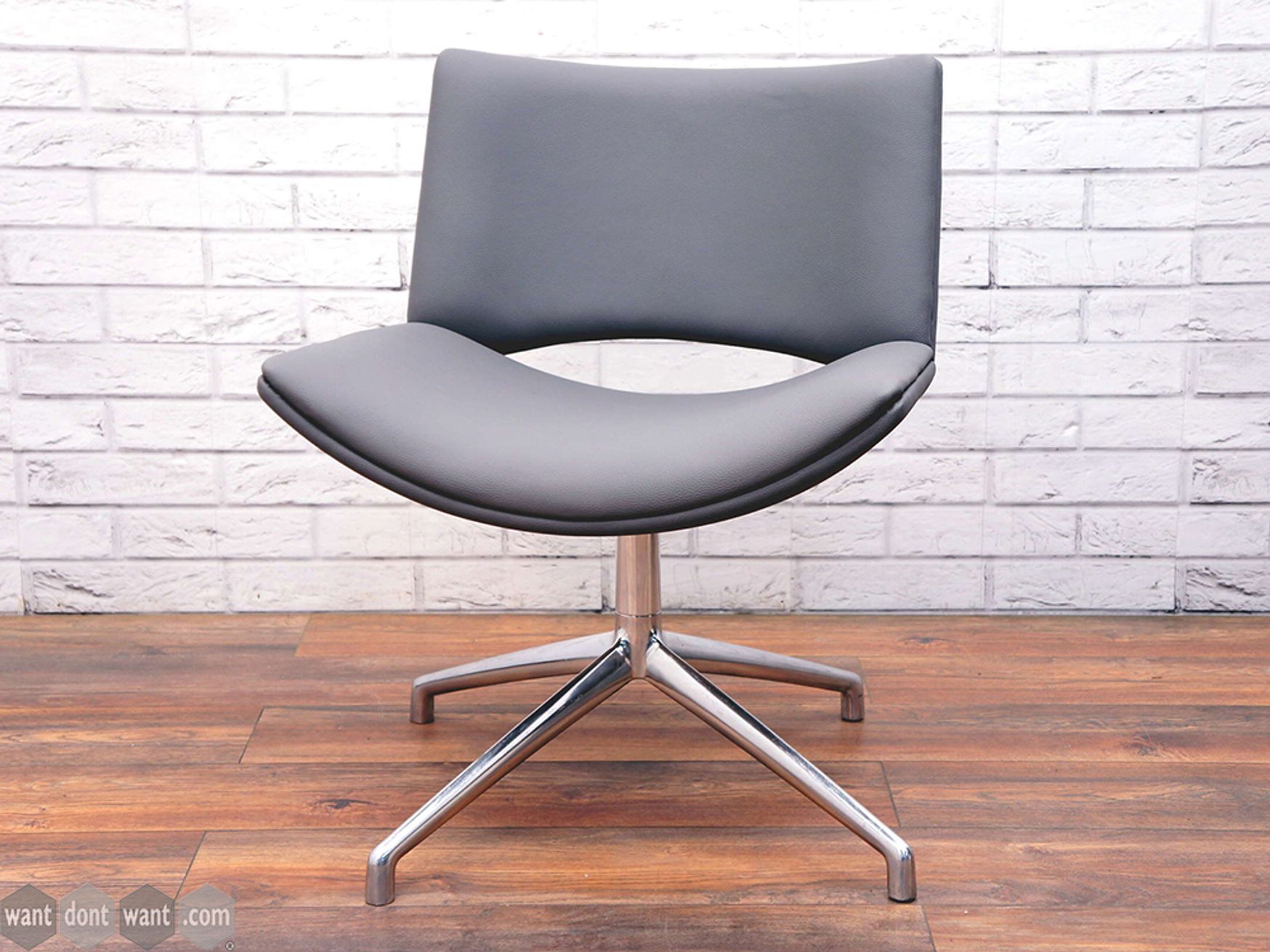 Used Boss Design Jolly Chair Re-upholstered in Grey Faux Leather