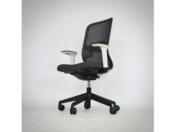 Refurbished Orangebox Do operator chairs with newly reupholstered black fabric seat