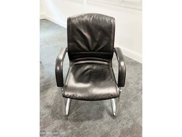Used Meeting Chairs upholstered in Black Leather