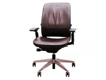 Used Steelcase fully adjustable 'Amia' task chair upholsterd in brown leather.