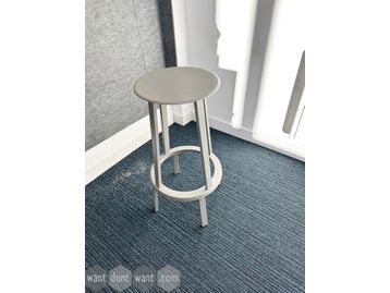 Used grey metal stools