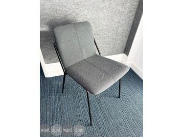 Used Workstories stacking chairs in grey fabric
