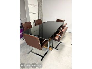 Used 2000mm glass meeting table