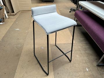 Used Ryan stools upholstered in light grey fabric