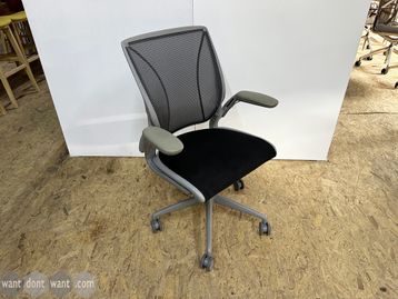 Used Humanscale Diffrient World operator chairs with light grey frame