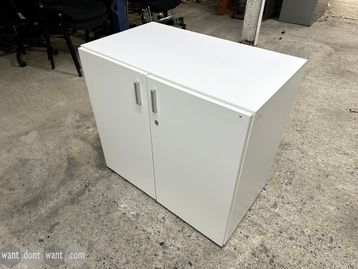 Used 800mm Techo white double door cupboard
