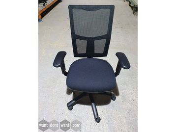 Used Torasen operator chairs with re-upholstered black seats