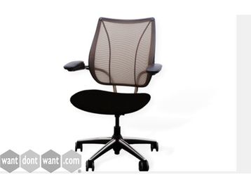 Used Humanscale Liberty Task Chair with black seats & Orange mesh back