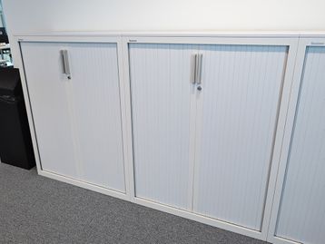 Used Steelcase Tambour door Cupboards with Shelves