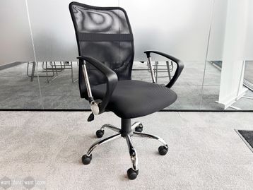 Used task chairs with mesh back and arms.
