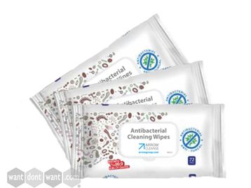 Antibacterial Cleansing Wipes sold in 12-pack (72 wipes per pack)