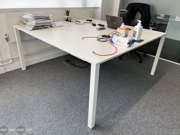 Used Techo 1600mm White Bench Desk - Price per position