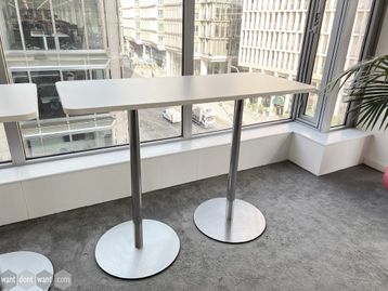 Used high tables with white tops
