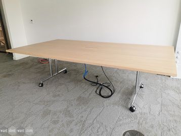 Used Brunner 'Fina' folding meeting tables on castors