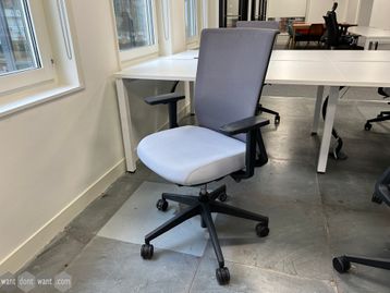 Used fully adjustable 'Actiu mesh-back chair with upholstered seat (requires steam cleaning)