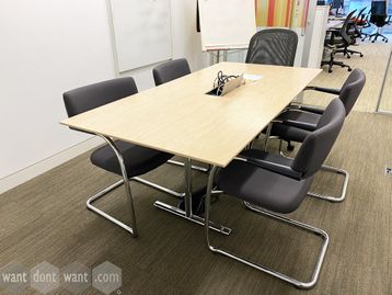 Used 1800mm Howe flip-top tables with power