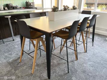 Used 2400mm Naughtone High Table Including 8 x Stools