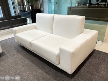 Used 2-seat Tacchini sofa upholstered in high-grade white hide.