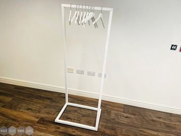 Used White Metal Free-Standing Coats Stands