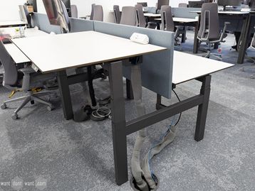 2-person used 1200mm Ahrend height-adjustable bench desk pairs - price per position