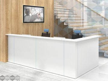 New Modular Reception Desks with Plexiglas inserts