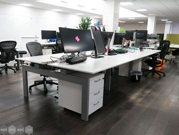 Used 1400mm Techo White Bench Desks