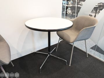 Used 700mm white Vitra table with black edging