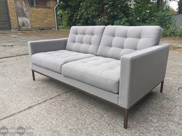 Used Florence Knoll 'Relax' 2 Seater Sofa in Dark Grey