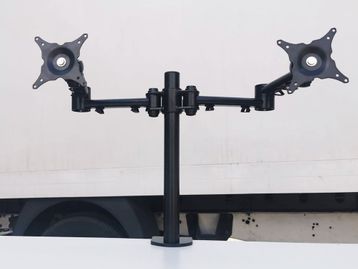 Used Twin Pole Mounted Monitor Arms with VESA Plates