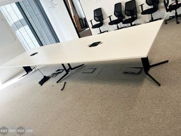 Used 4800mm Senator White Meeting Table with Power Modules