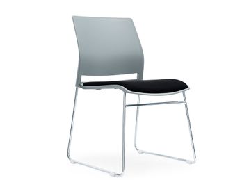 Brand New Multi Purpose Stacking Chairs in Grey with Black Fabric Seat Pad