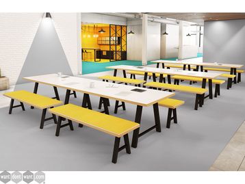 Brand new industrial style tables with choice of 10 frame colours