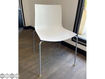 Used Arper Catifa 46 White Stacking Café Chairs