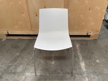 Used Arper Catifa Stacking Cafe Chairs with light coloured backs