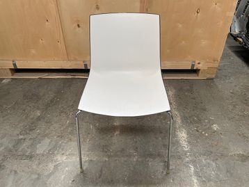 Used Arper Catifa Stacking Cafe Chairs with dark coloured backs