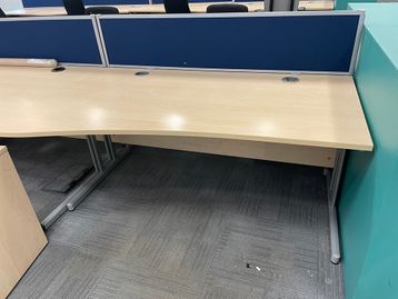 Used 1600mm Maple Wave Desks - screens sold separately