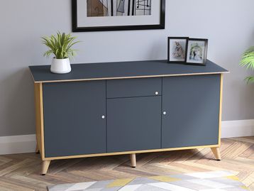 Brand New Credenza with Thin Edge Top & Timber Legs